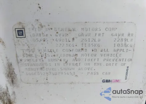 1995 Cadillac Deville z USA, uszkodzony, nr VIN 1G6KD52B7SU295458